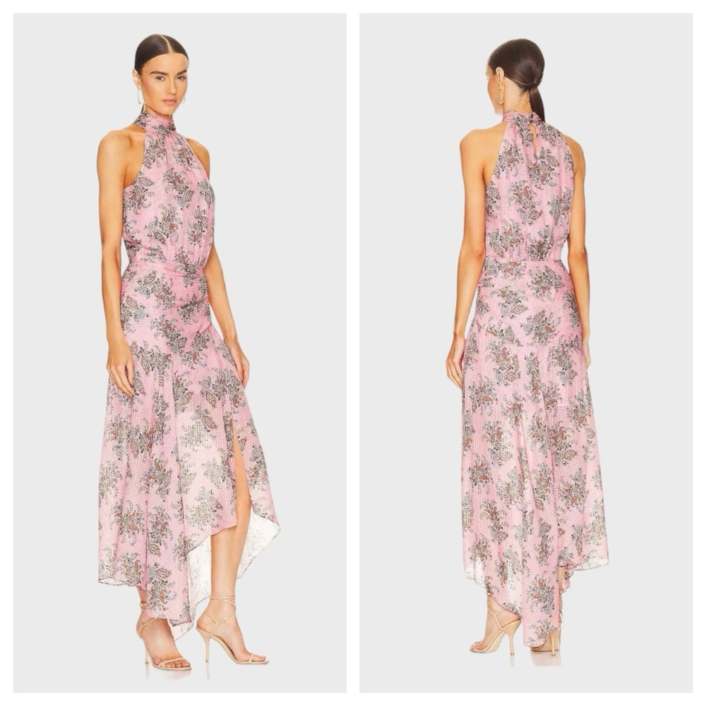 NWT Veronica Beard Leia Paisley Print 100% Silk Halter Neck Maxi Dress Size 8